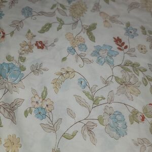 Vintage Sears Floral Flower Perma Prest Percale Full Flat Sheet 70's 80's